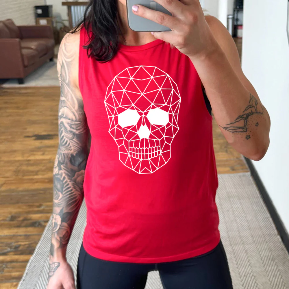 Geometric Skull Muscle Tank - Image 4